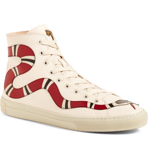 gucci snakeskin high tops|Gucci embroidered sneakers.